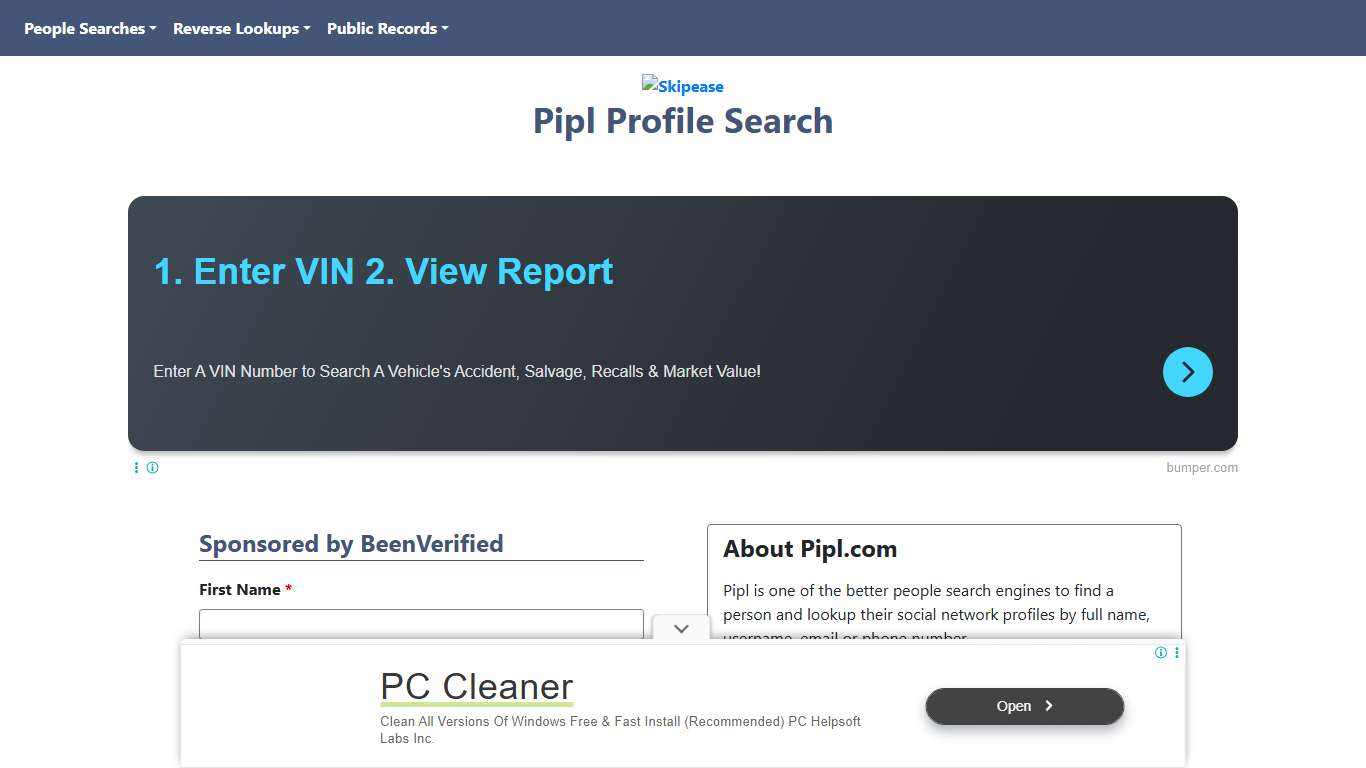 Pipl Search - Lookup People & Find Profiles On Pipl.com | Skipease
